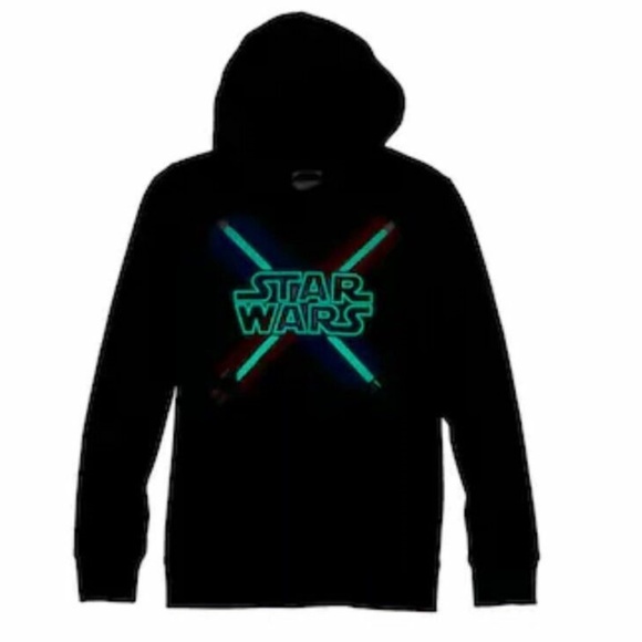 STAR WARS SABER PULLOVER HOODIE GLOW IN THE DARK - Picture 2 of 4